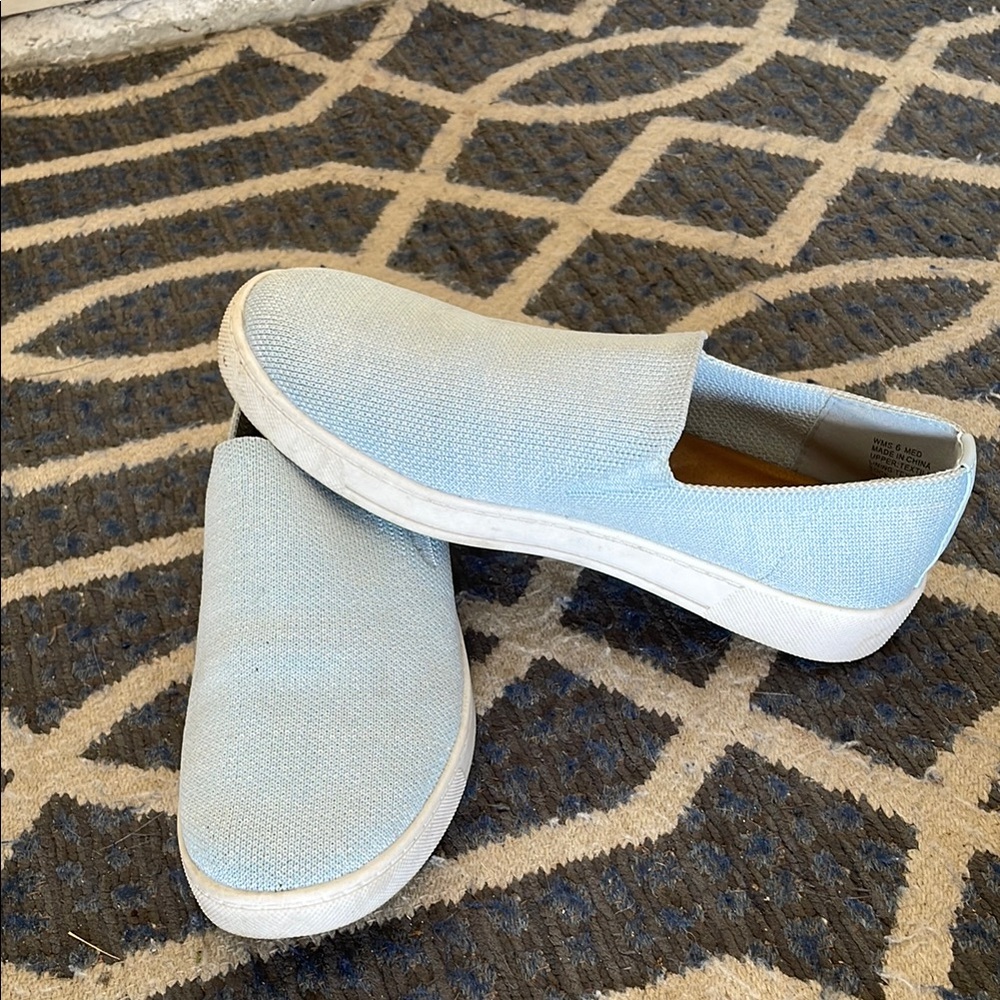Light Blue Slip-On Sneakers
